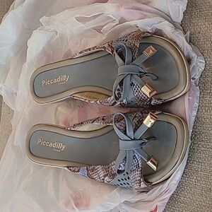 Women's Piccadilly Cloud Blue & Gold/Brown/Tan Sandals EUR 40